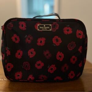 Kate Spade Black Floral Women's Cosmetic Bag